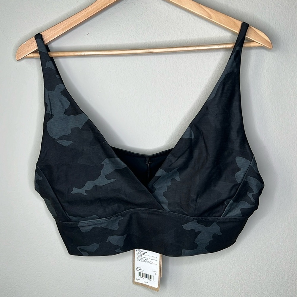 prAna Layna Brami in Black Camo Size Large NWT!